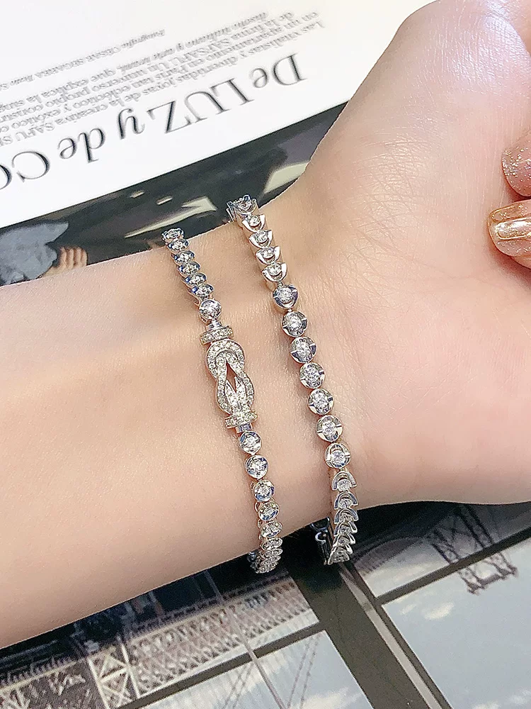Йицю Цяньjin дизайнер новый высокий качества DE цвет 18k позолота ангел поцелуй/8-образный бриллиантовый браслет