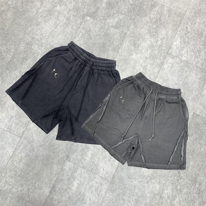 Niche Trendy Brand Thug Club American-Style Metal Star and Moon New Washed Vintage Loose Summer Shorts for Men