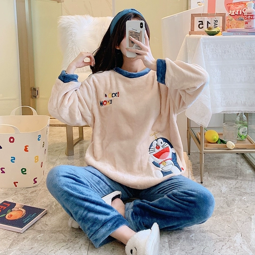 Демисезонная пижама, бархатное термобелье, коралловый бархатный комплект, большой размер, оверсайз, увеличенная толщина