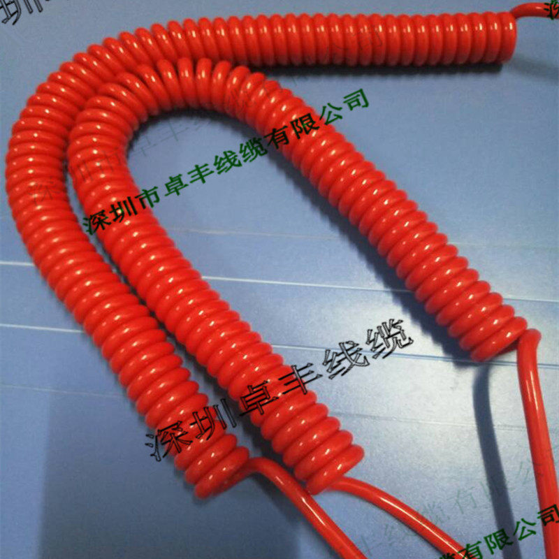 2 core red spring spiral cable 2 core red beautiful curve length can be ordered