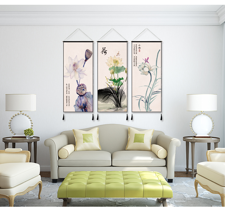 Trung Quốc vải sen dệt vải nền phòng ngủ phòng khách trang trí tấm thảm sofa điện mét hộp treo tường cờ thảm treo tường decor