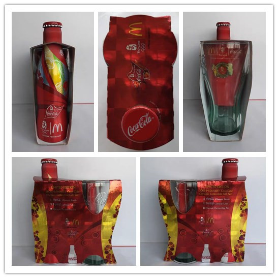 2008 Coca-Cola in partnership with McDonald's Olympic theme Commemorative Aluminum Bottle Glass Cup Suit