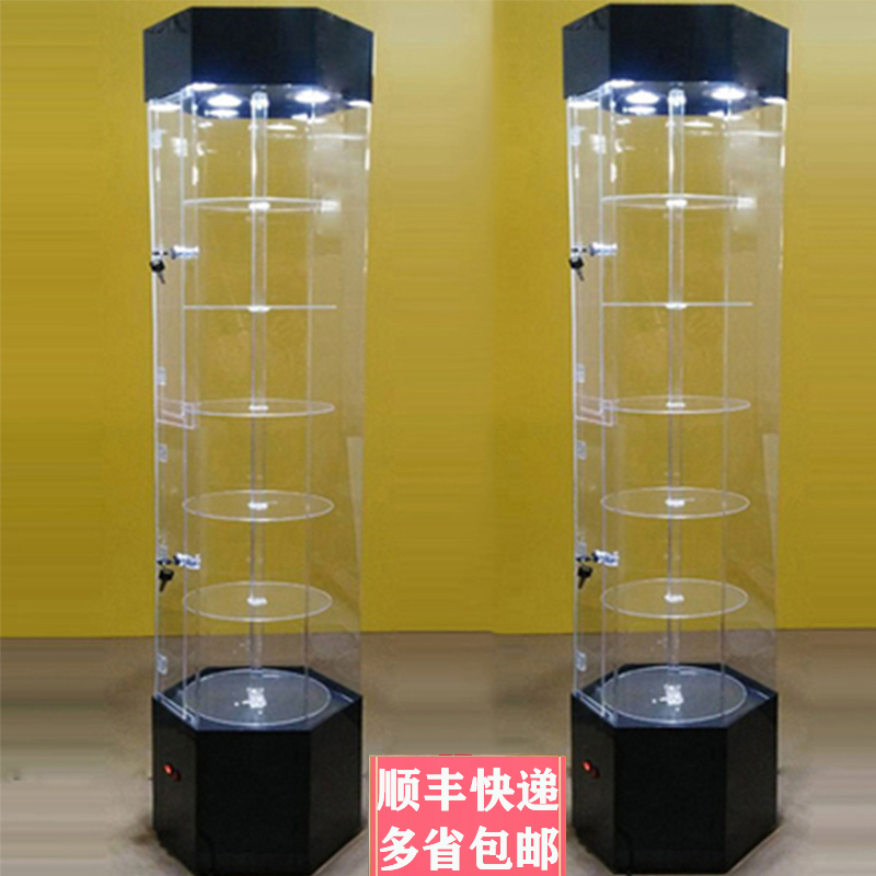 Rotating acrylic cosmetics glass display cabinet gift jewelry jewelry handmade dental mobile phone sample exhibition stand