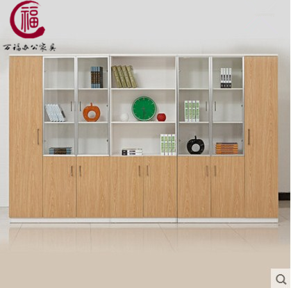 Guangzhou now office furniture cabinet wood office cabinet Information cabinet Brief about modern plate office bookcase