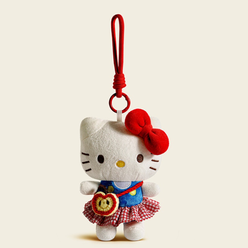 Japanese Hello Kitty Plush Keychain Cute Kt Cat Stuffed Toy Pendant Backpack Decoration Creative Gift for Girls