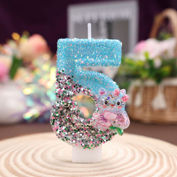 Kt hello kitty number candle birthday party 0-9 years old