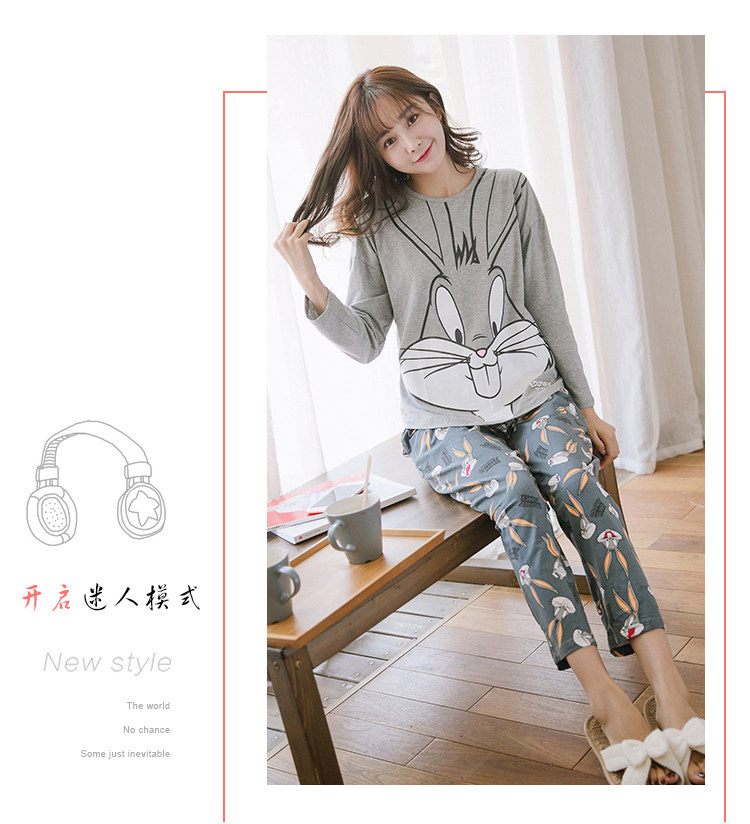 Pyjama pour femme en Coton à manches - Ref 2995380 Image 24