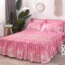 bedspread dày giường váy tạp dề một mảnh khăn trải giường Ruffles bụi giường nắp bảo vệ nhóm trượt cử hành hôn nhân - Váy Petti Váy Petti