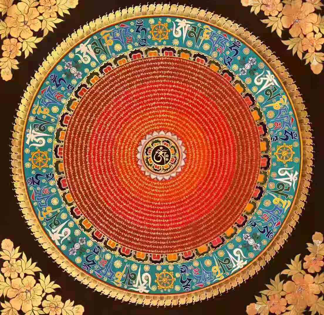 One meter altar city hand-painted Thangka eight auspicious hanging style water painting ornaments decorative paintings