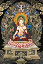 Newvale Thangka Neware Quality Tibetan Hand-Painted White Tara Thangka Peace Prayer Feng Shui Painting Hanging Painting Living Room
