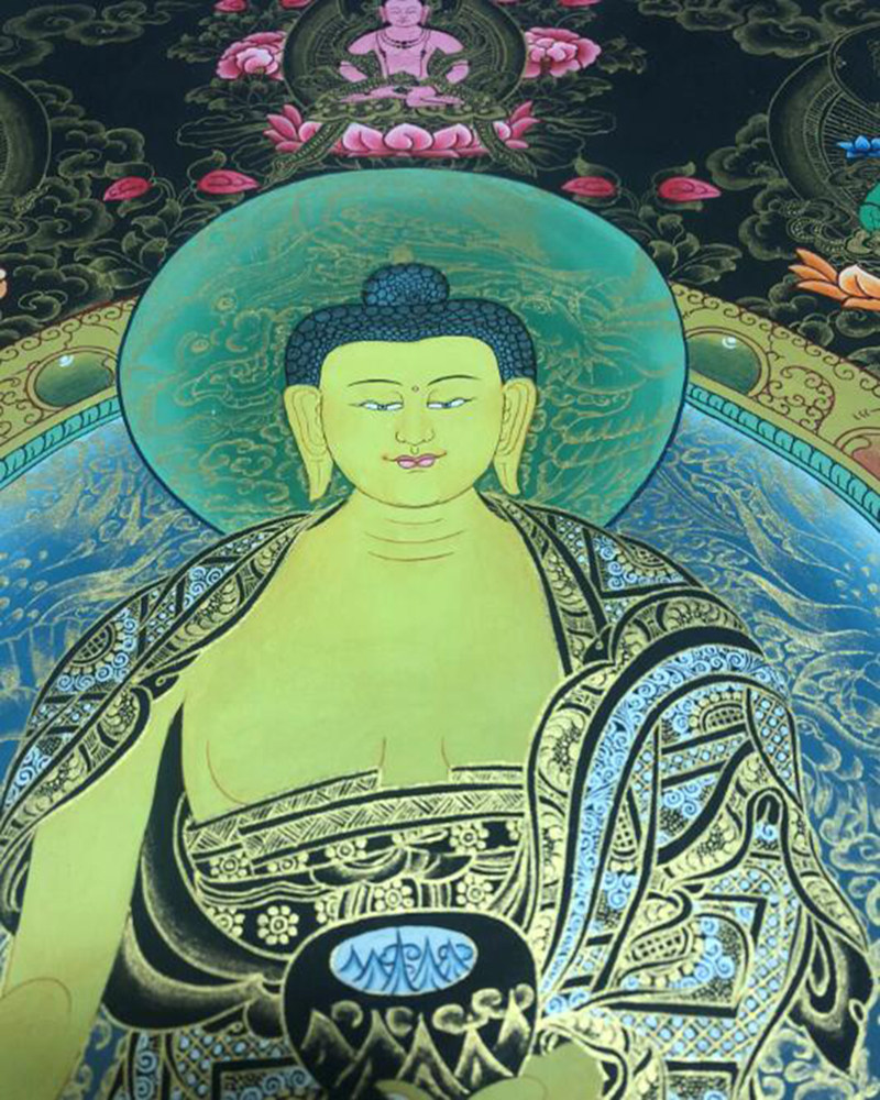 Shakyamuni Buddha Thangka hand-painted Tibetan Nepalese quality mineral pigment thangka decorative painting