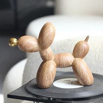 Modern home decorations childrens room living room entrance TV cabinet internet celebrity creative wood grain light luxury balloon dog ornaments