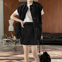 2024 Spring Xiaofeng New Simple Silhouette Woolen Casual and Fashionable Stacked Vest for Women