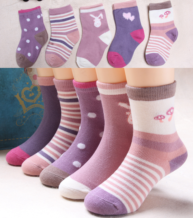 Mùa thu và mùa đông dày 10 cô gái vớ cotton ở bé trai lớn 3 bé trai 5 vớ bé 7 bé gái 9 tuổi thời trang bé gái