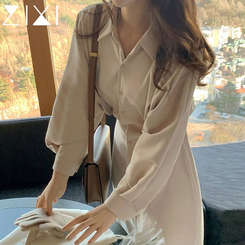 Autumn Inner Dress for Women, French Tea Break Dress, 2026 Autumn New Style, Autumn and Winter Mid-Length Waist-Cinching Slimming Base Dress