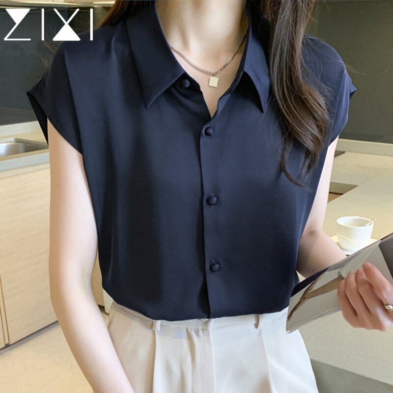Professional Ol Shirt for Women, Blue, 2026 Summer New Style, Navy Chiffon Shirt, Interview Formal Wear, Commuting Top, Thin Professional Ol Shirt for Women, Blue, 2026 Summer New Style, Navy Chiffon Shirt, Interview Formal Wear, Commuting Top, Thin