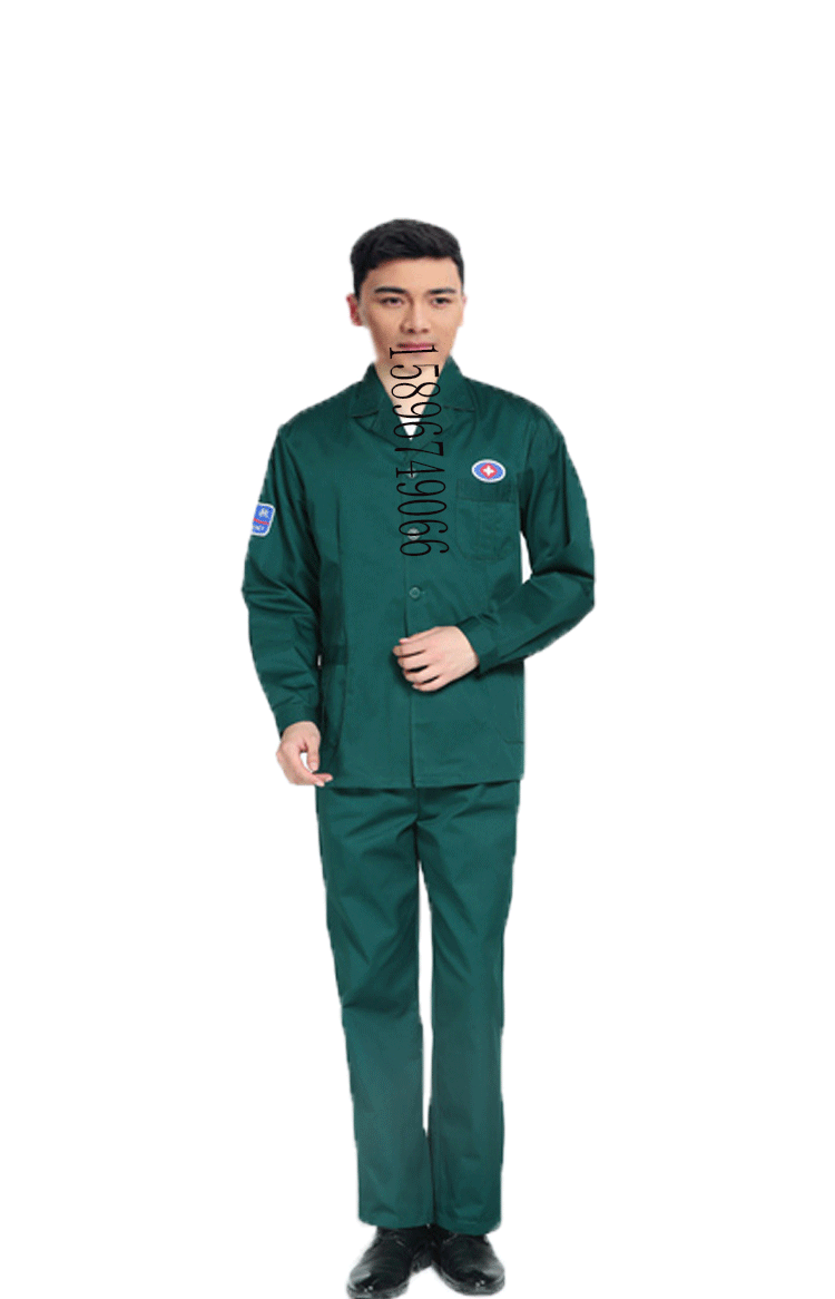 Màu xanh đậm sơ cứu y tế 120 phòng cấp cứu dịch vụ cấp cứu khẩn cấp dài tay phân chia phù hợp với bác sĩ chăm sóc nam nữ đầm ngủ nữ