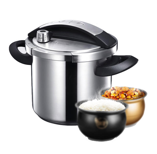 ZBOM Zhibon Home Revered Stainless Steel Double Press pressure cooker 7L