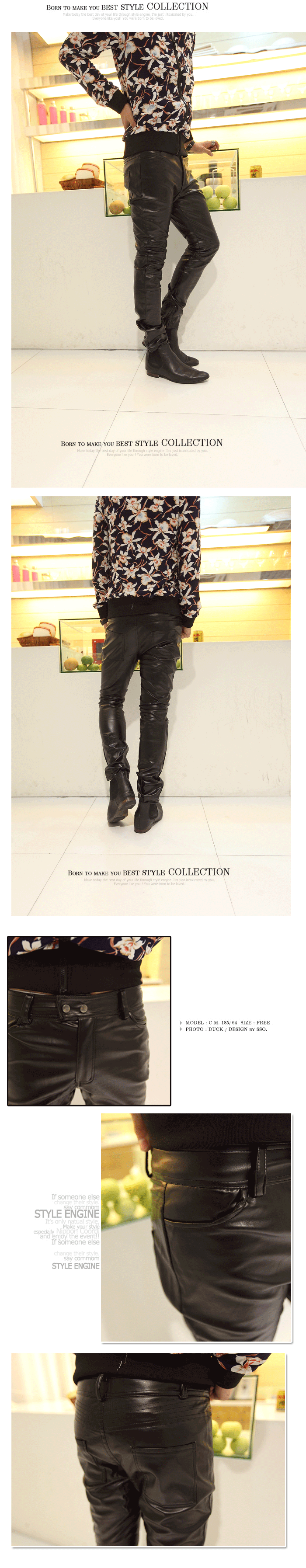 Pantalon cuir homme serré - Ref 1482069 Image 26