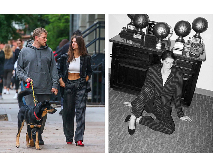 Bettychow Supermodel в этом же моделье Пересечениеранняя весна полоса толстая костюм британская мода случайный костюм пальто 