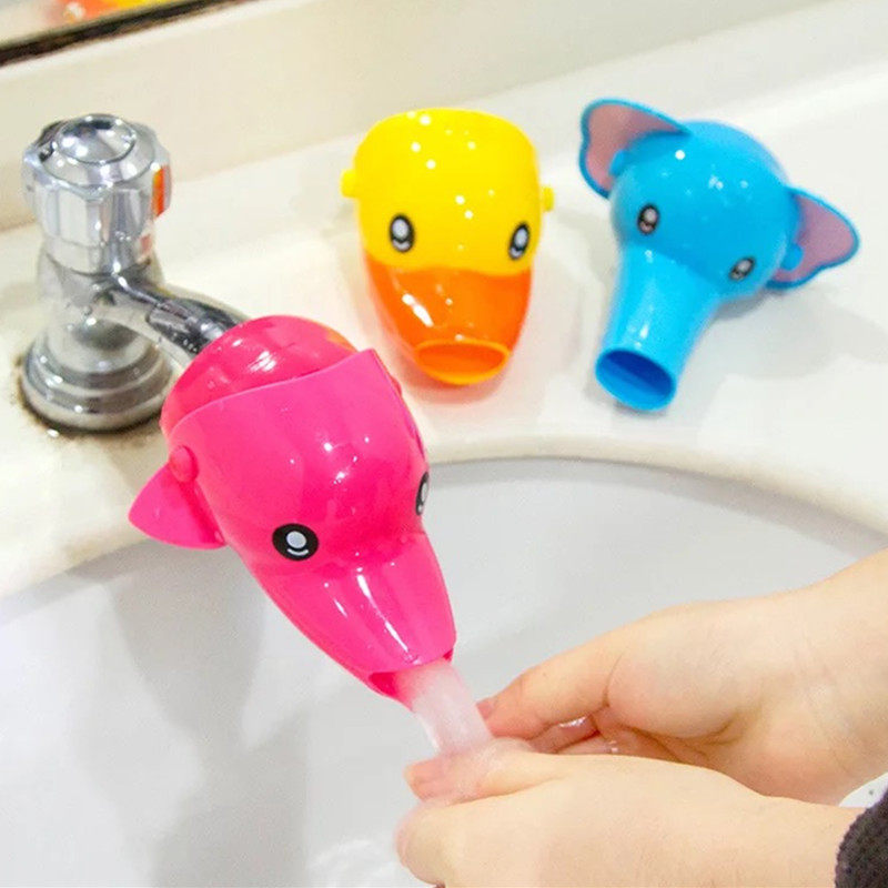 Children's faucet extender Baby cartoon hand washing extender Splash-proof water-saving guide sink extension water connector