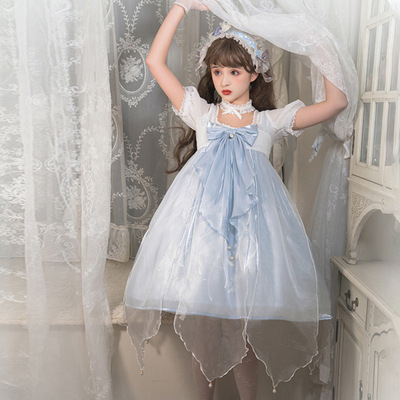 taobao agent Summer slip dress, mini-skirt, Lolita style, with short sleeve
