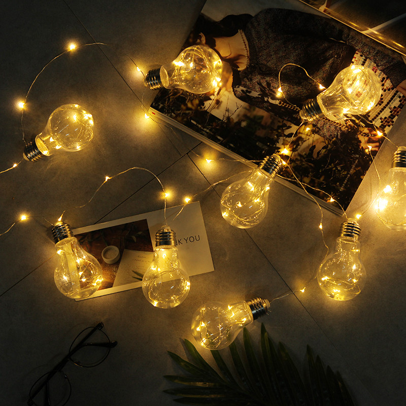 Small bulb decoration string lights dormitory hanging lamp romantic fresh bedroom led maiden heart room layout star light