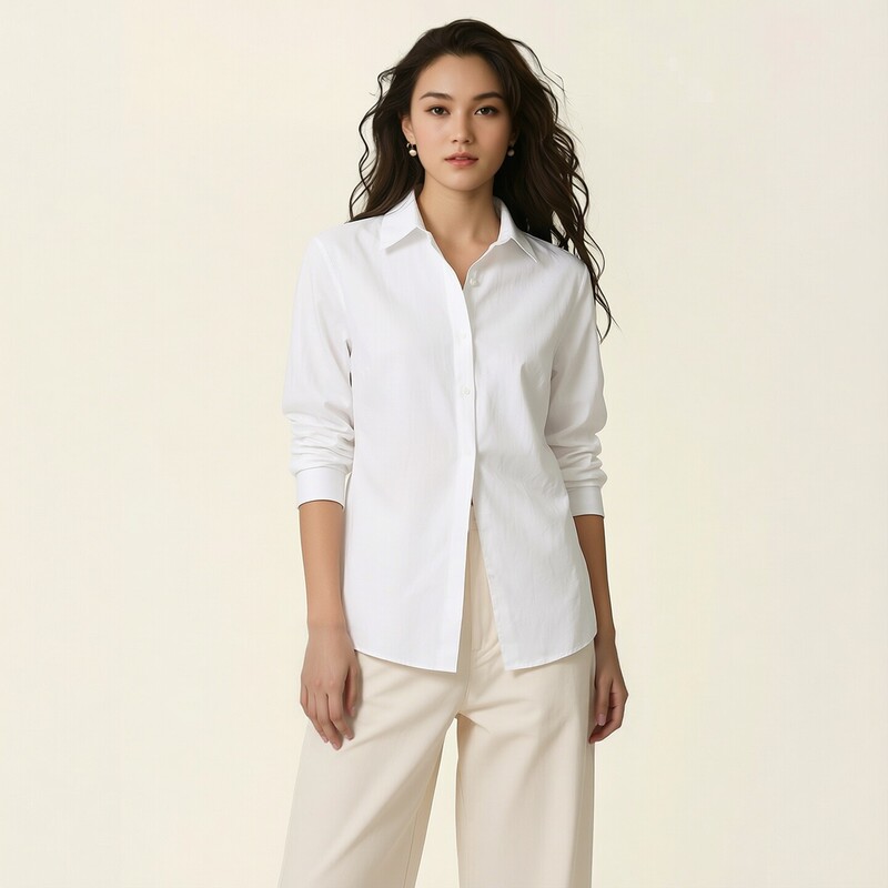 2026 New French Linen Long-Sleeved Women's Shirt Spring and Summer Popular Fashion Trend Women's Shirt 483868