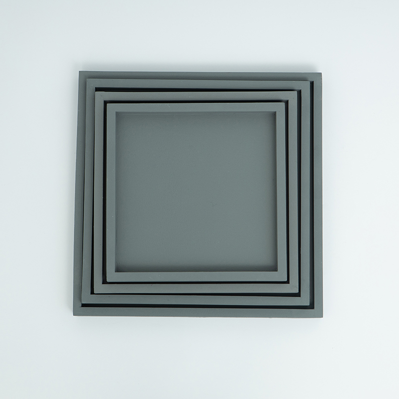 Square like cement flower pelvic plastic tray household ultra-large black and white gray deep water disc base mat