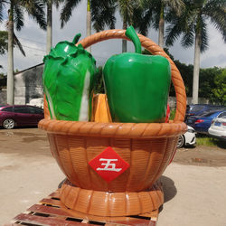 Agricultural demonstration base decorative fiberglass vegetable and fruit basket sculpture garden landscape simulation pumpkin cabbage eggplant model