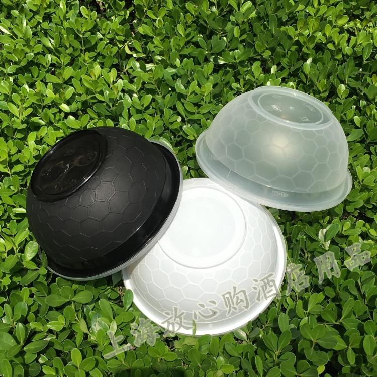 High-end Chinese bowl 800 1050ml disposable round lunch box with lid thickened plastic lunch box