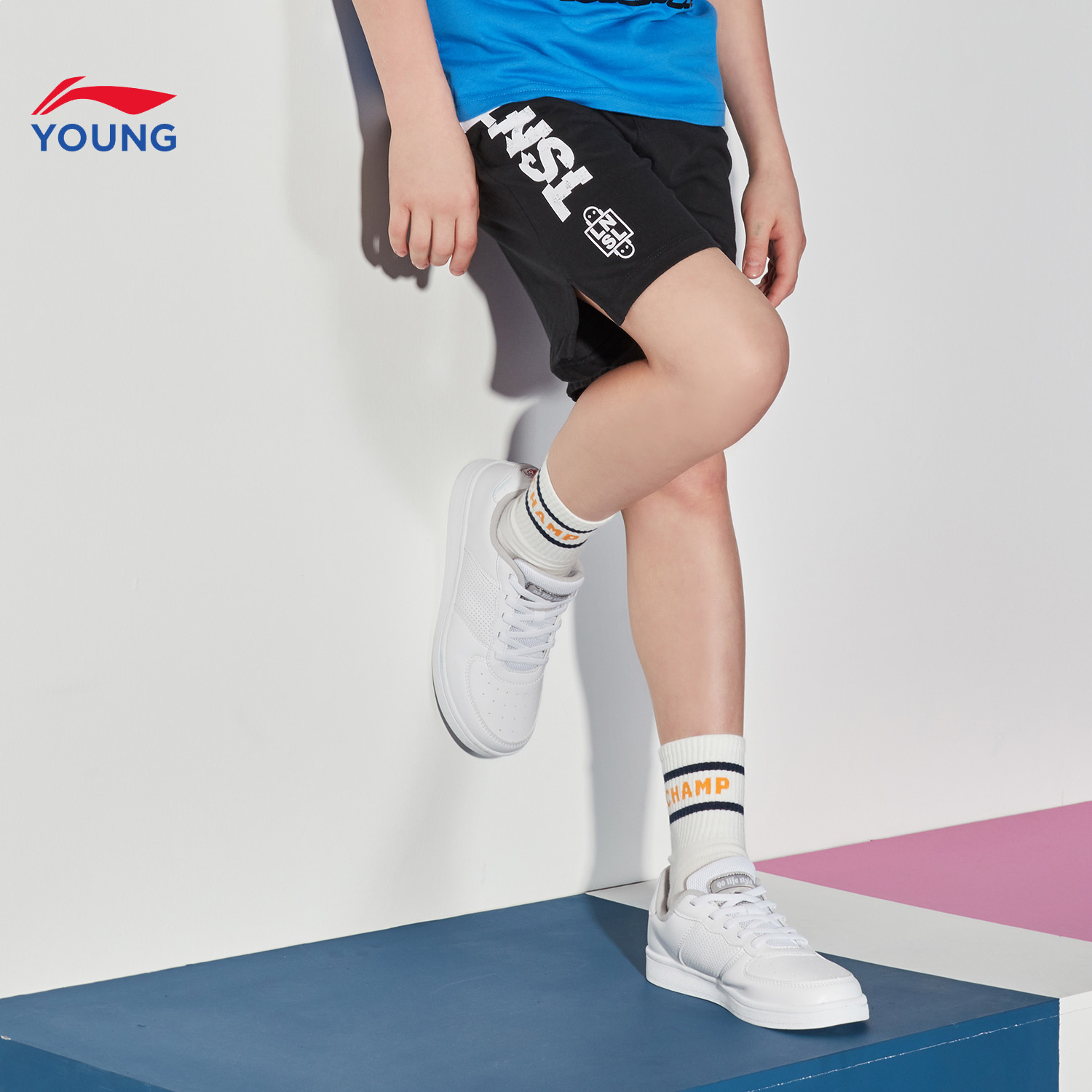 Li Ning children's clothing 2021 summer five-point pants boys' cotton sports shorts children's shorts