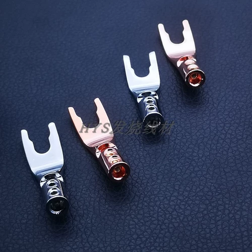 Hifi Copper/Rhodium Pember Discover Discoering Cable Cable-разъем Audio Amplifier Terminal Сварка без сварки U-образной Y-образной Y-образной платеж