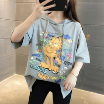 South Korea 2020 Summer new t-shirt womens loose Katong Lianlian hat short sleeve head thin woman dress with big code blouses