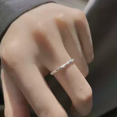s925 sterling silver senior sense ring female simple design sense minority light luxury plain ring ring ring
