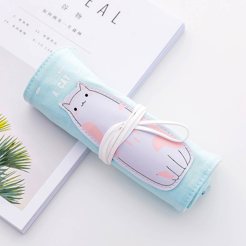 Little Catpupil lovely Rolling curtain Pencil case   popular men and women children Simplicity high-capacity junior school student ins Minority Girlish heart children multi-function kindergarten student articles literature like a breath of fresh air pencil-box
