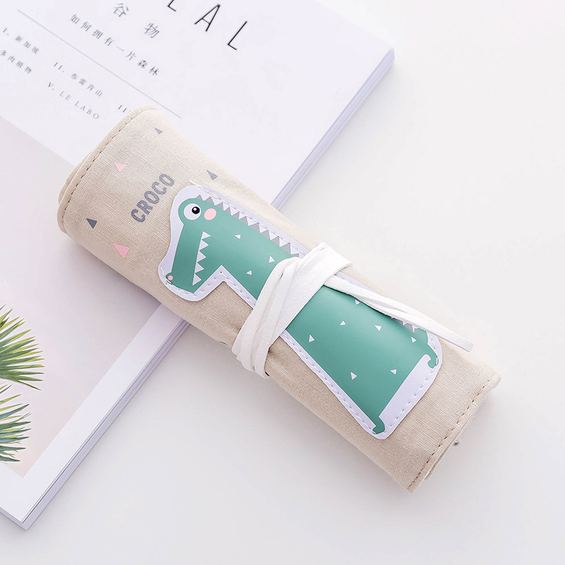 Baby Crocodilepupil lovely Rolling curtain Pencil case   popular men and women children Simplicity high-capacity junior school student ins Minority Girlish heart children multi-function kindergarten student articles literature like a breath of fresh air pencil-box