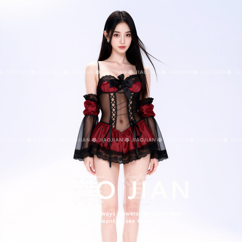 Seductive'Red Night Shadow' Sexy Nightgown Loli Lolita Devil Costume Cosplay Dress Sleepwear Seductive'Red Night Shadow' Sexy Nightgown Loli Lolita Devil Costume Cosplay Dress Sleepwear