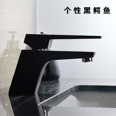 Black matt grinding Nordic personality tap BASIN WASHBASIN TAP WATER FAUCET WATER NOZZLE HOT AND COLD TAP SINGLE HOLE