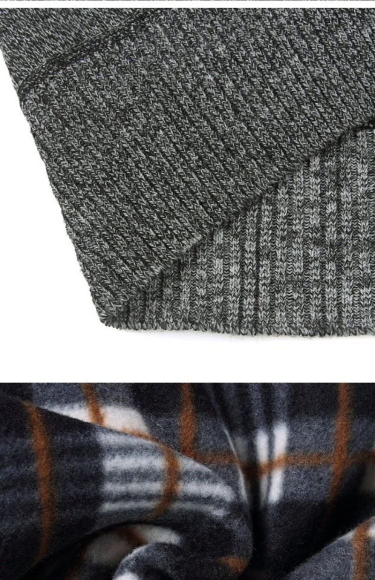 Đàn ông trung niên cộng với nhung dày len cardigan cha mùa đông áo ấm trung niên dây kéo áo len quần áo nam
