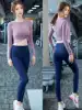 Spring and autumn yoga suit set Female sense honey hip stretch high waist hip lift thin breathable quick-drying sports two-piece suit
