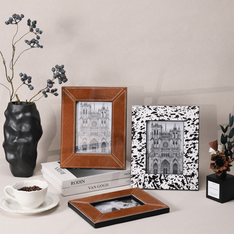 Real Horsehair Leather Photo Frame Empty Frame for DIY Photo Mounting, Wedding Photo Framing, Home Decoration Display Stand Real Horsehair Leather Photo Frame Empty Frame for DIY Photo Mounting, Wedding Photo Framing, Home Decoration Display Stand