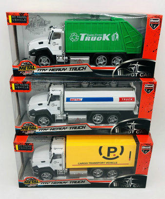 Alloy Engineering Vehicle Transporter Truck Transport Container Trailer Fuel Tank Garbage Truck 3-year-old Boy Toddler Toys