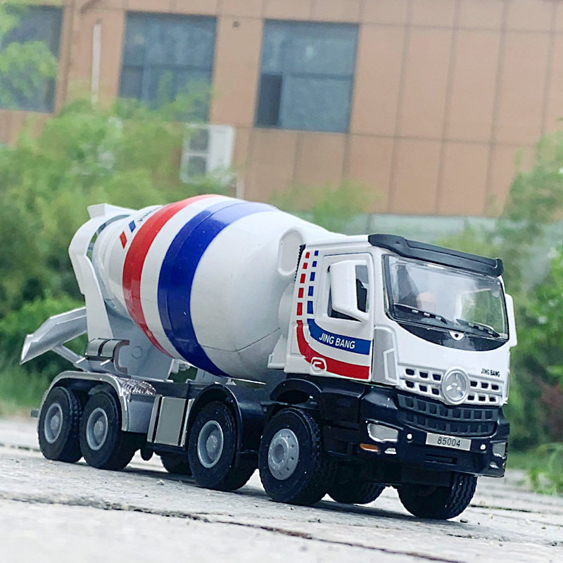 1 50 large alloy engineering vehicle concrete mixer model simulation slip toy 85004 box