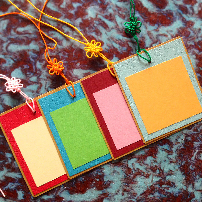 Color Blank Cardboard Bookmark Chinese Classical Handmade Original Square Hard Pen Calligraphy Bookmark Full 30