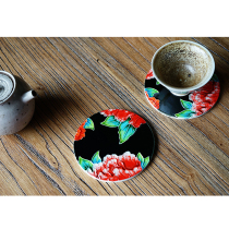 Good womens creative hand-painted ceramic coaster Kung Fu tea cup holder Tea holder Coffee cup insulation pad Household placemat