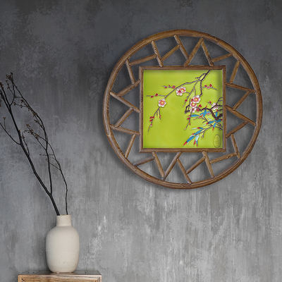 Jia Nu's hand-painted ceramic decorative paintings, sofa background wall, entrance hall, new Chinese-style hanging paintings, murals, circular plum blossom paintings
