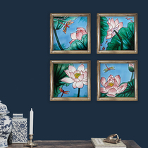 Beautiful woman hand-painted new Chinese zen porcelain plate painting Living room entrance background wall decorative painting Meter box occlusion hanging painting