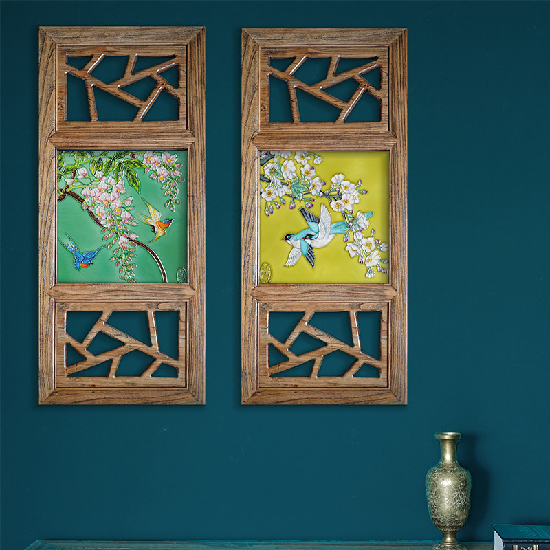 Jiafei Lady Painting Room Bedroom Restaurant Background wall Modern decoration painting American flowerbird hanging painting Tang