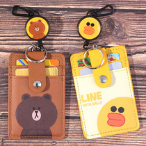 Zipper change student neck card set traffic card bag with lanyard multifunctional multi-card size meal card school card